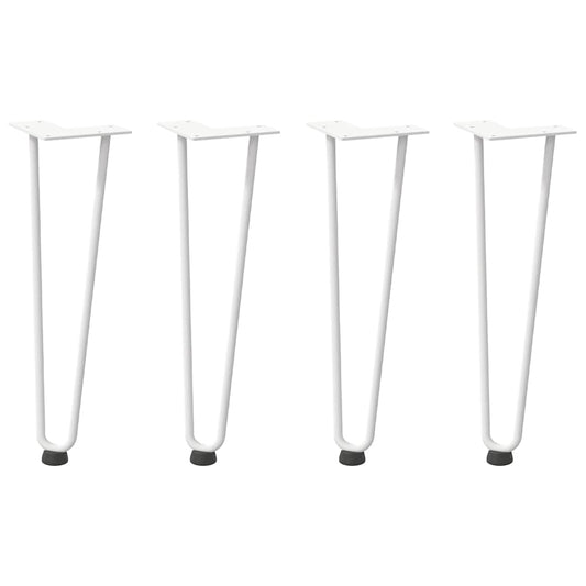vidaXL Hairpin Legs for Coffee Table 4 pcs White 42 cm Solid Steel