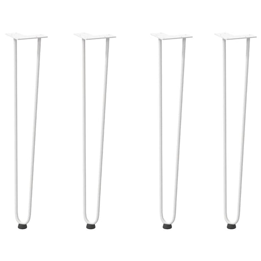 vidaXL Hairpin legs for Console Table 4 pcs White 72 cm Solid Steel