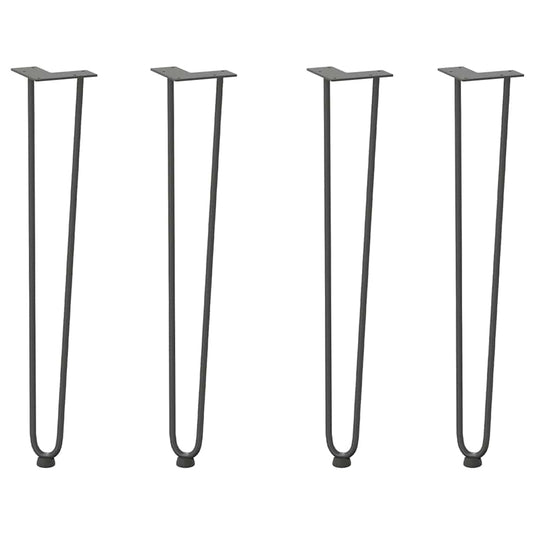 vidaXL hairpin legs for console tables for Console Table 4 pcs Anthracite 72 cm Solid Steel