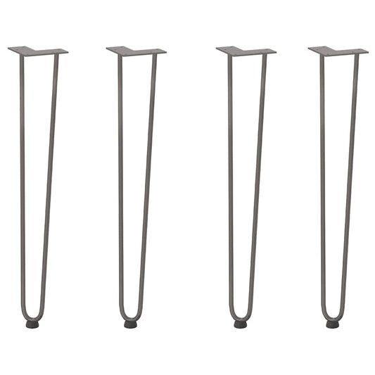 vidaXL hairpin legs for console tables for Console Table 4 pcs Natural Steel 72 cm Solid Steel