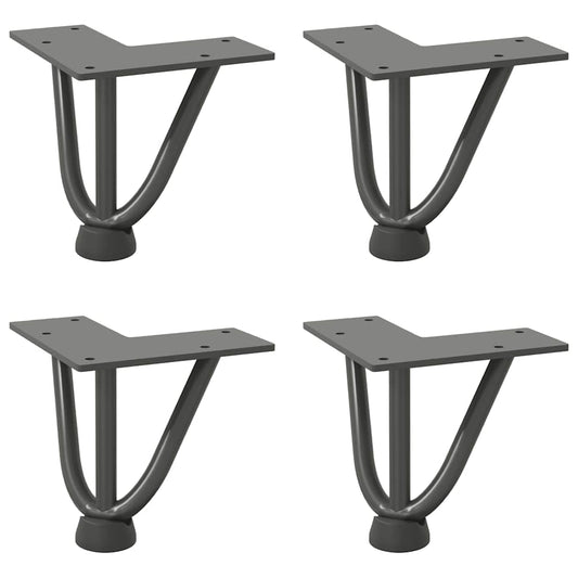 vidaXL Hairpin Legs for Coffee Table 4 pcs Anthracite 10 cm Solid Steel