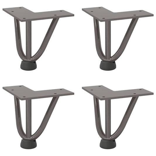 vidaXL Hairpin Legs for Coffee Table 4 pcs Natural Steel 10 cm
