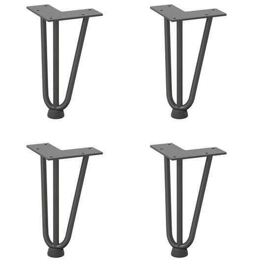 vidaXL Hairpin Legs for Coffee Table 4 pcs Anthracite 20cm Solid Steel