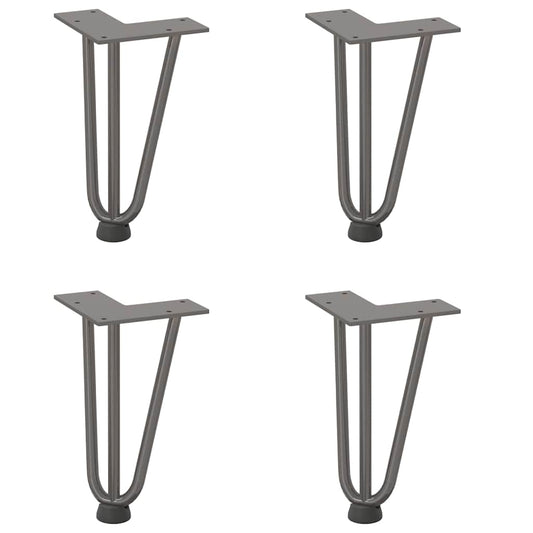 vidaXL Hairpin Legs for Coffee Table 4 pcs Natural Steel 20 cm