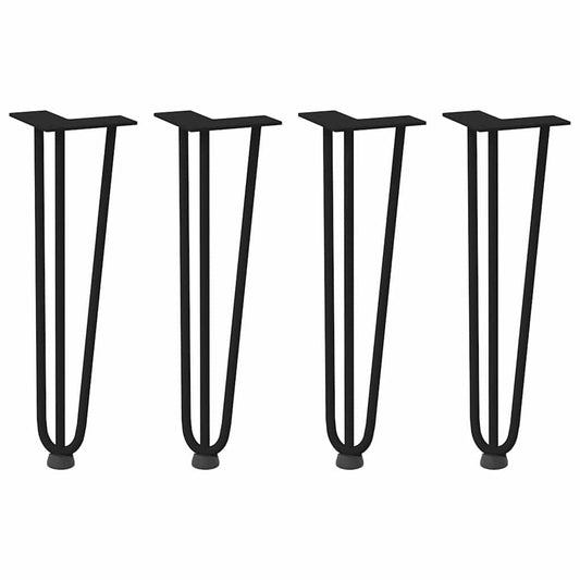 vidaXL Hairpin Legs for Coffee Table 4 pcs Black 42 cm Solid Steel