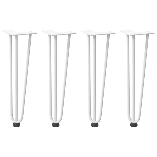 vidaXL Hairpin Legs for Coffee Table 4 pcs White 42 cm Solid Steel