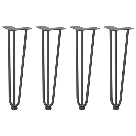 vidaXL Hairpin Legs for Coffee Table 4 pcs Anthracite 42 cm Solid Steel