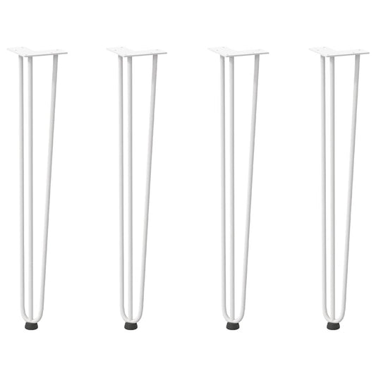 vidaXL Hairpin legs for Console Table 4 pcs White 72 cm Solid Steel