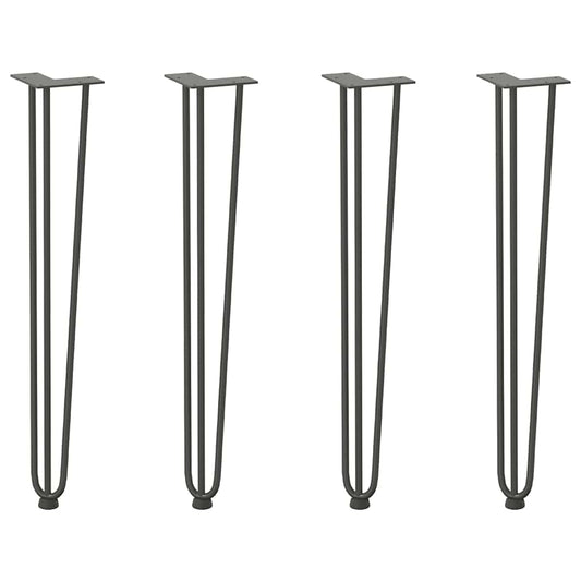 vidaXL hairpin legs for console tables for Console Table 4 pcs Anthracite 72 cm Solid Steel