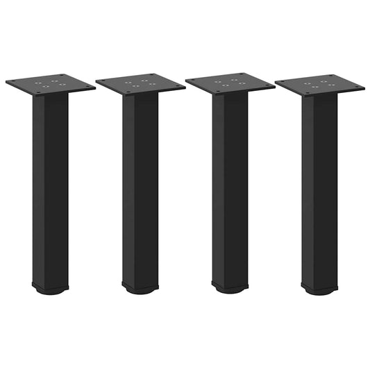 vidaXL Coffee Table Legs 4 pcs Black 30-32 cm Steel