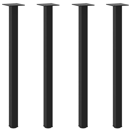 vidaXL Console Table Legs 4 pcs Black 72-74 cm Steel