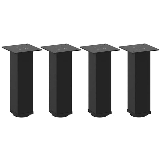 vidaXL Coffee Table Legs 4 pcs Black 30-32 cm Steel