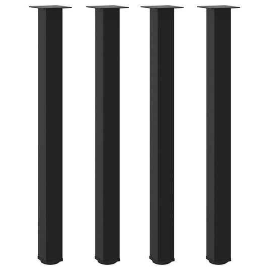 vidaXL Bar Table Legs 4 pcs Black 110-112 cm Steel