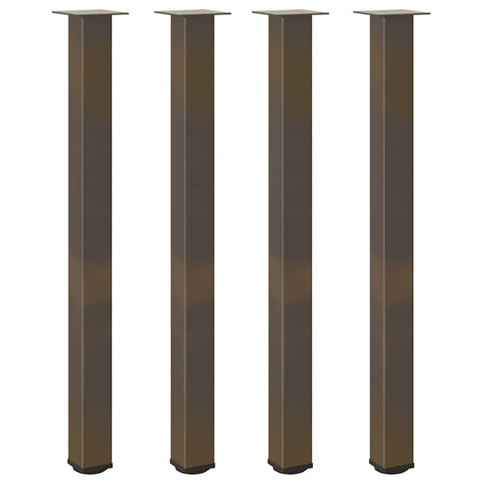 vidaXL Bar Table Legs 4 pcs Natural Steel 110-112 cm Steel