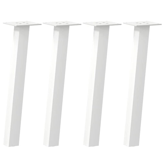 vidaXL Coffee Table Legs 4 pcs White 42 cm Steel