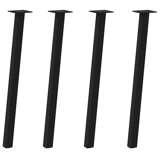 vidaXL Console Table Legs 4 pcs Black 72 cm Steel