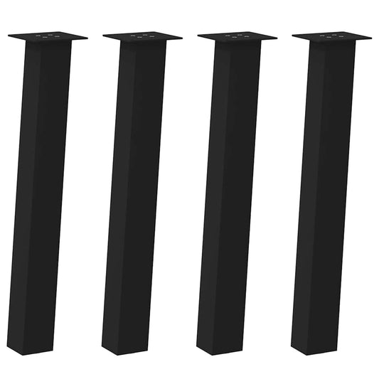 vidaXL Console Table Legs 4 pcs Black 72 cm Steel