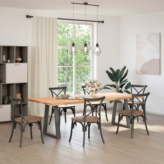 vidaXL Dining Table Legs V-Shape 2 pcs Anthracite 50x(72-73.3)cm Steel