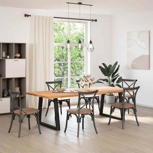 vidaXL Dining Table Legs V-Shape 2 pcs Black 70x(72-73,3) cm Steel