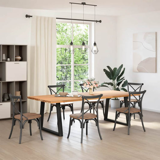 vidaXL Dining Table Legs V-Shape 2 pcs Black 80x(72-73,3) cm Steel