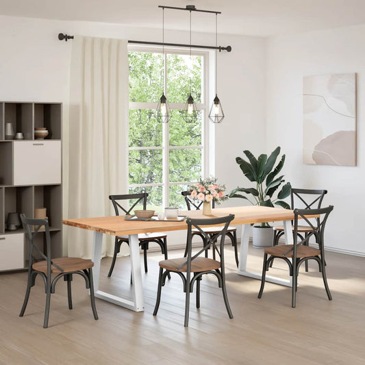 vidaXL Dining Table Legs V-Shape 2 pcs White 80x(72-73,3) cm Steel