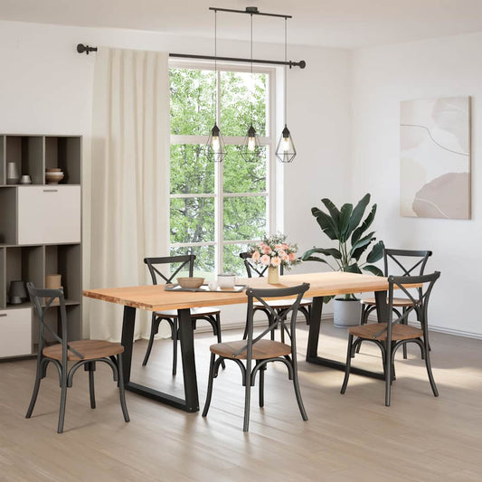 vidaXL Dining Table Legs V-Shape 2 pcs Black 90x(72-73,3) cm Steel
