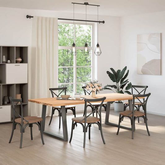 vidaXL Dining Table Legs V-Shape 2 pcs Anthracite 90x(72-73.3)cm Steel