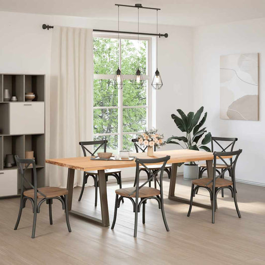 vidaXL Dining Table Legs V-Shape 2 pcs Natural Steel 100x(72-73.3) cm Steel