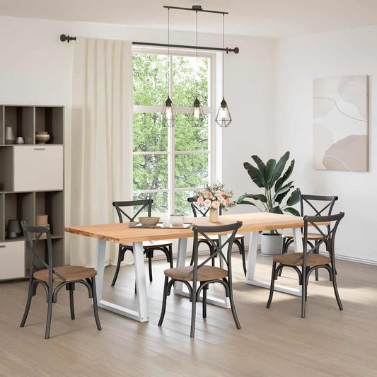 vidaXL Dining Table Legs V-Shape 3 pcs White 70x(72-73,3) cm Steel