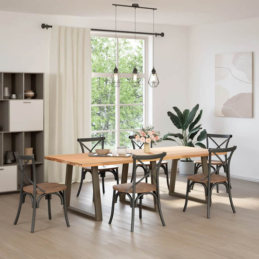 vidaXL Dining Table Legs V-Shape 3 pcs Natural Steel 70x(72-73.3) cm