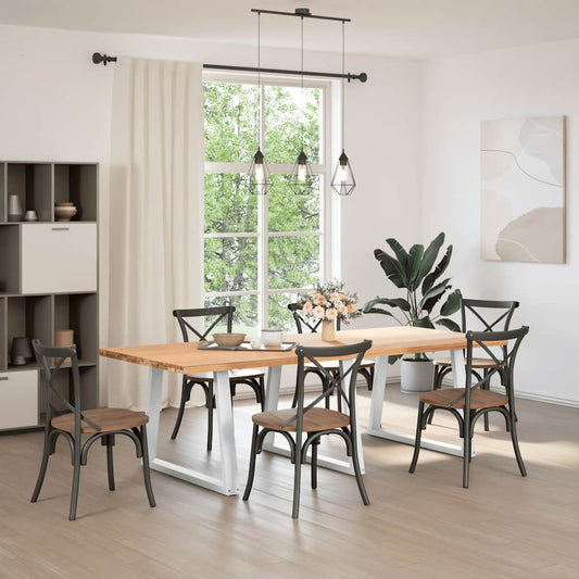 vidaXL Dining Table Legs V-Shape 3 pcs White 90x(72-73,3) cm Steel