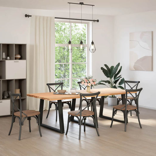 vidaXL Dining Table Legs V-Shape 3 pcs Black 100x(72-73,3) cm Steel