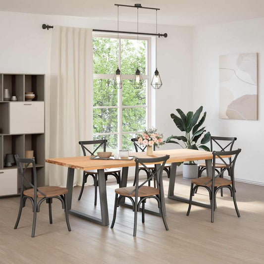 vidaXL Dining Table Legs V-Shape 3 pcs Anthracite 100x(72-73.3) cm