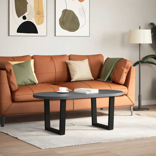 vidaXL Coffee Table Legs V-Shape 2 pcs Black 50x(42-43.3) cm Steel