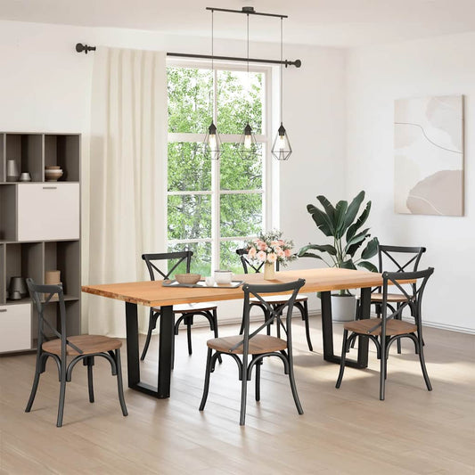 vidaXL Dining Table Legs V-Shape 2 pcs Black 70x(72-73,3) cm Steel