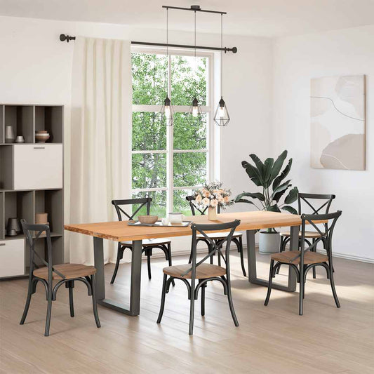 vidaXL Dining Table Legs V-Shape 2 pcs Anthracite 80x(72-73.3) cm Steel