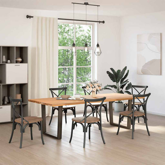 vidaXL Dining Table Legs V-Shape 2 pcs Natural Steel 80x(72-73.3) cm Steel