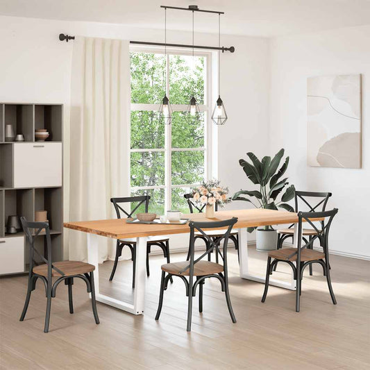vidaXL Dining Table Legs V-Shape 2 pcs White 100x(72-73,3) cm Steel