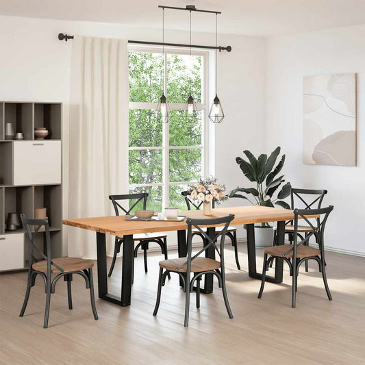 vidaXL Dining Table Legs V-Shape 3 pcs Black 70x(72-73.3) cm Steel