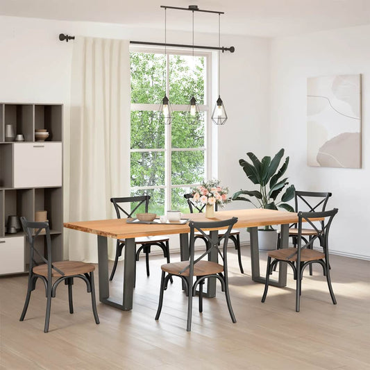 vidaXL Dining Table Legs V-Shape 3 pcs Anthracite 70x(72-73,3) cm Steel