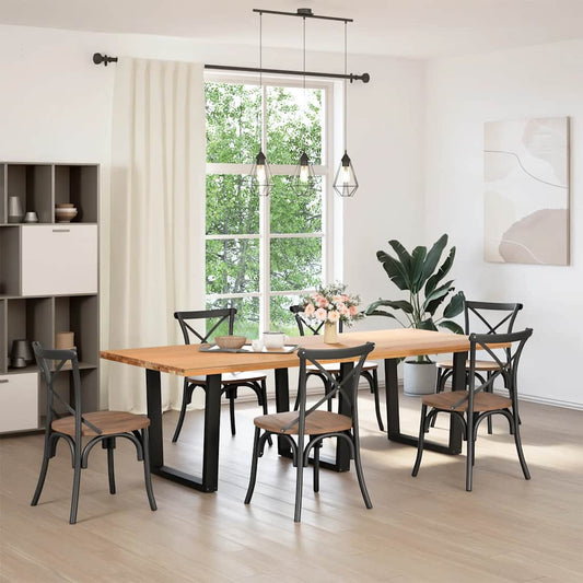 vidaXL Dining Table Legs V-Shape 3 pcs Black 80x(72-73,3) cm Steel