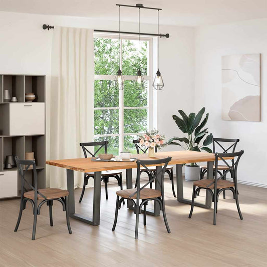 vidaXL Dining Table Legs V-Shape 3 pcs Anthracite 80x(72-73,3) cm Steel