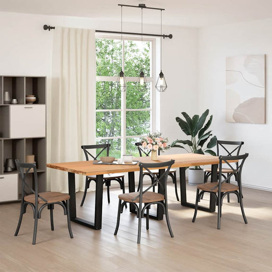 vidaXL Dining Table Legs V-Shape 3 pcs Black 90x(72-73.3) cm Steel