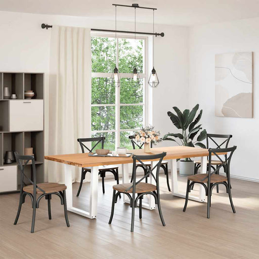 vidaXL Dining Table Legs V-Shape 3 pcs White 90x(72-73.3) cm Steel