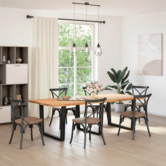 vidaXL Dining Table Legs V-Shape 3 pcs Black 100x(72-73,3) cm Steel
