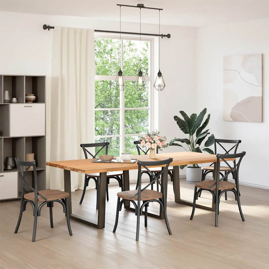vidaXL Dining Table Legs V-Shape 3 pcs Natural Steel 100x(72-73.3) cm Steel