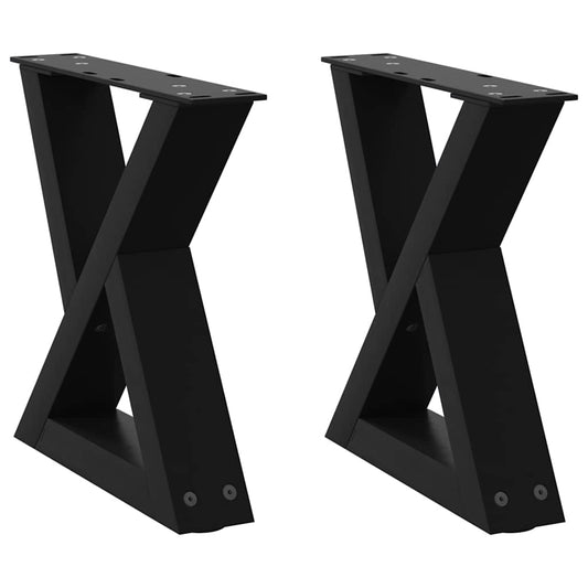 vidaXL Coffee Table Legs 2 pcs Black 30x(30-31,3) cm Steel
