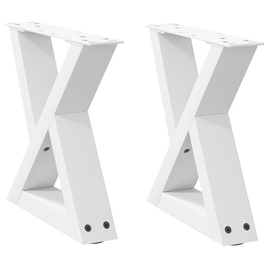 vidaXL Coffee Table Legs 2 pcs White 30x(30-31,3) cm Steel
