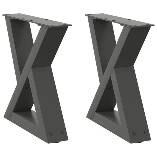 vidaXL Coffee Table Legs 2 pcs Anthracite 30x(30-31,3) cm Steel