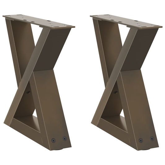 vidaXL Coffee Table Legs 2 pcs Natural Steel 30x(30-31,3) cm Steel